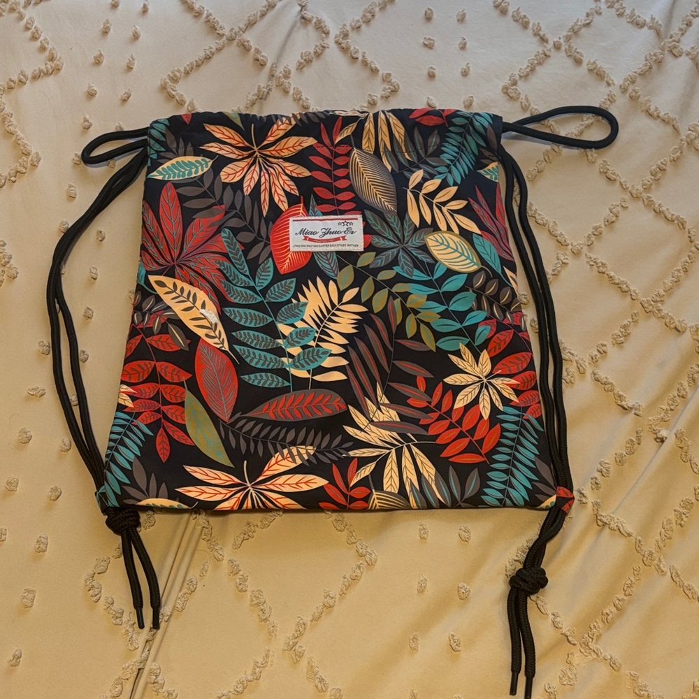Floral Drawstring Bag